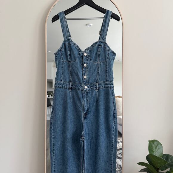 We The Free Kensington Overall Jumpsuit Blue - Picture 3 of 7